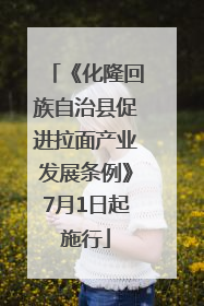 《化隆回族自治县促进拉面产业发展条例》7月1日起施行
