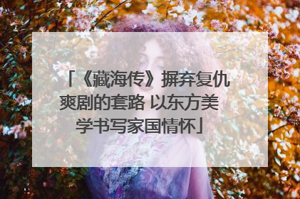 《藏海传》摒弃复仇爽剧的套路 以东方美学书写家国情怀