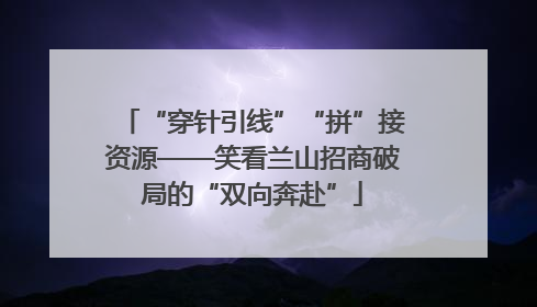 “穿针引线”“拼”接资源——笑看兰山招商破局的“双向奔赴”