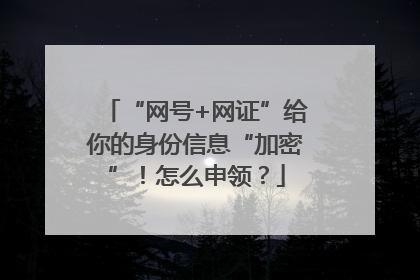 “网号+网证”给你的身份信息“加密”！怎么申领？