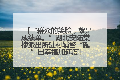 “群众的笑脸，就是成绩单。”湖北安陆棠棣派出所驻村辅警“跑”出幸福加速度