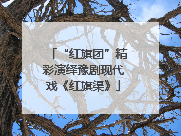 “红旗团”精彩演绎豫剧现代戏《红旗渠》