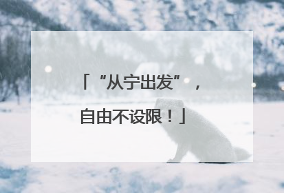 “从宁出发”，自由不设限！