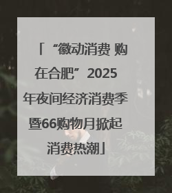 “徽动消费 购在合肥”2025年夜间经济消费季暨66购物月掀起消费热潮