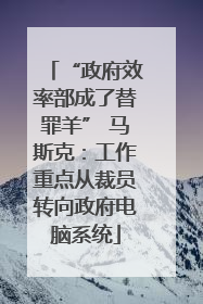 “政府效率部成了替罪羊” 马斯克：工作重点从裁员转向政府电脑系统