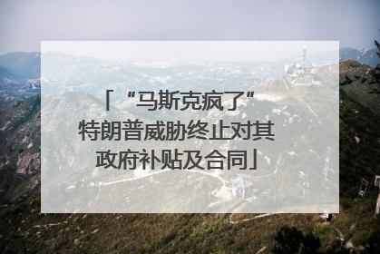 “马斯克疯了” 特朗普威胁终止对其政府补贴及合同