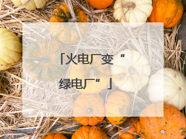 火电厂变“绿电厂”