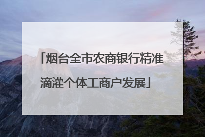 烟台全市农商银行精准滴灌个体工商户发展