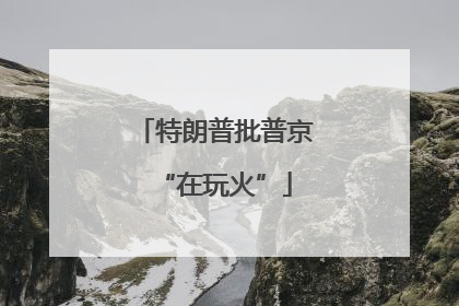 特朗普批普京“在玩火”