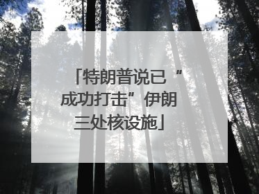 特朗普说已“成功打击”伊朗三处核设施