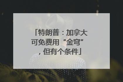 特朗普：加拿大可免费用“金穹”，但有个条件