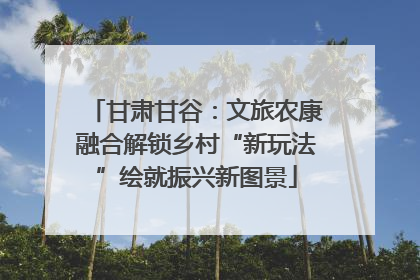 甘肃甘谷：文旅农康融合解锁乡村“新玩法”绘就振兴新图景