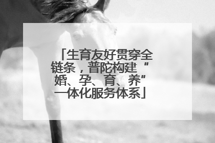 生育友好贯穿全链条，普陀构建“婚、孕、育、养”一体化服务体系
