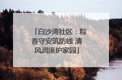 白沙湾社区：粽香守安筑防线 清风润廉护家园