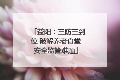 益阳：三防三到位 破解养老食堂安全监管难题