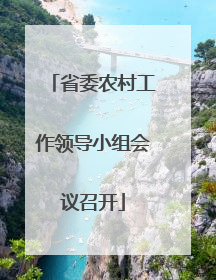 省委农村工作领导小组会议召开