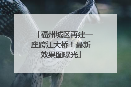 福州城区再建一座跨江大桥！最新效果图曝光