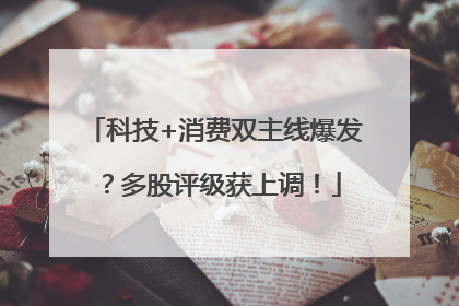 科技+消费双主线爆发？多股评级获上调！