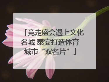竞走盛会遇上文化名城 泰安打造体育城市“双名片”