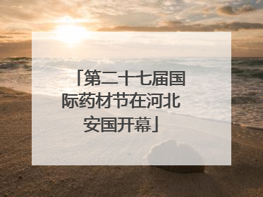 第二十七届国际药材节在河北安国开幕