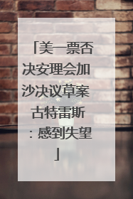 美一票否决安理会加沙决议草案 古特雷斯：感到失望