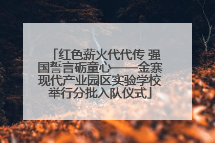 红色薪火代代传 强国誓言砺童心——金寨现代产业园区实验学校举行分批入队仪式
