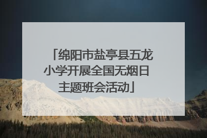 绵阳市盐亭县五龙小学开展全国无烟日主题班会活动
