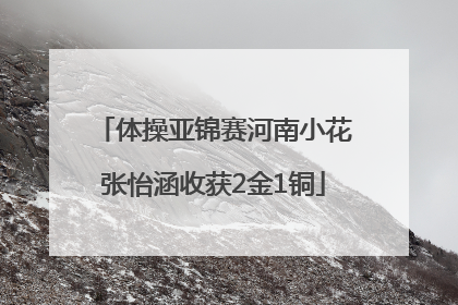 体操亚锦赛河南小花张怡涵收获2金1铜