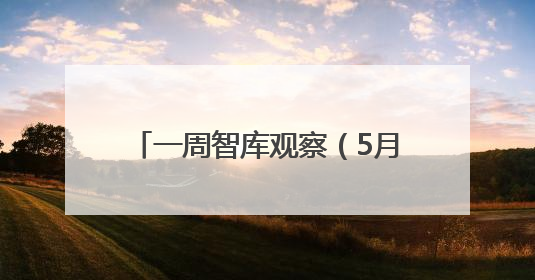 一周智库观察（5月16日至23日）