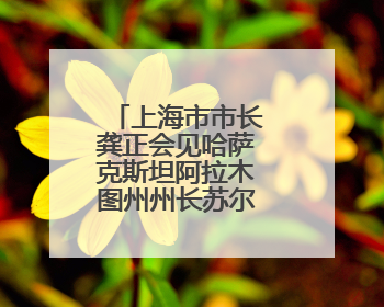上海市市长龚正会见哈萨克斯坦阿拉木图州州长苏尔丹加济耶夫
