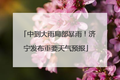 中到大雨局部暴雨！济宁发布重要天气预报