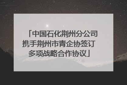 中国石化荆州分公司携手荆州市青企协签订多项战略合作协议