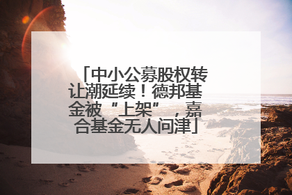 中小公募股权转让潮延续！德邦基金被“上架”，嘉合基金无人问津