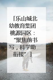 乐山城北幼教育集团桃源园区：“聚焦前书写，科学助衔接”