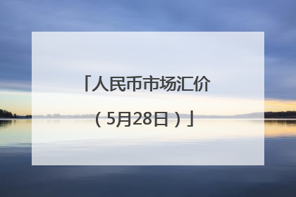 人民币市场汇价（5月28日）