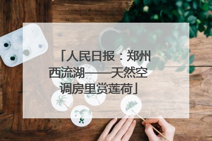 人民日报：郑州西流湖——天然空调房里赏莲荷