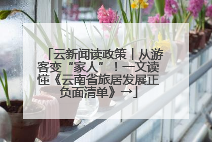 云新闻读政策丨从游客变“家人”！一文读懂《云南省旅居发展正负面清单》→