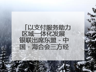 以支付服务助力区域一体化发展 银联出席东盟－中国－海合会三方经济论坛