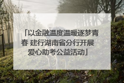 以金融温度温暖逐梦青春 建行湖南省分行开展爱心助考公益活动