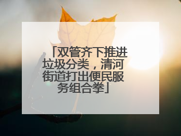 双管齐下推进垃圾分类，清河街道打出便民服务组合拳