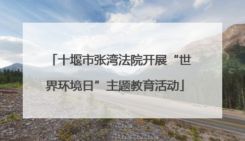 十堰市张湾法院开展“世界环境日”主题教育活动