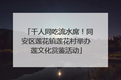 千人同吃流水席！同安区莲花镇莲花村举办莲文化赏鉴活动
