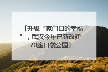 升级“家门口的幸福”，武汉今年已新改建70座口袋公园