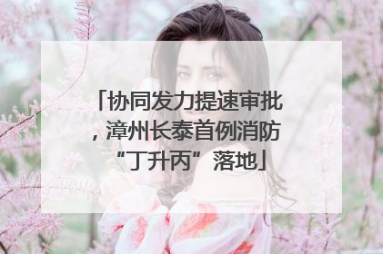 协同发力提速审批，漳州长泰首例消防“丁升丙”落地