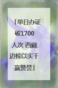 单日办证破1700人次 西藏边检以实干赢赞誉
