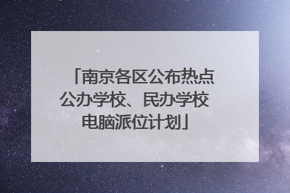 南京各区公布热点公办学校、民办学校电脑派位计划