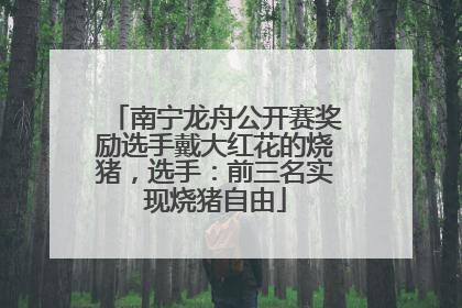 南宁龙舟公开赛奖励选手戴大红花的烧猪，选手：前三名实现烧猪自由