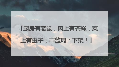 厨房有老鼠，肉上有苍蝇，菜上有虫子，市监局：下架！