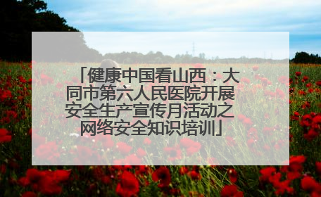 健康中国看山西：大同市第六人民医院开展安全生产宣传月活动之网络安全知识培训