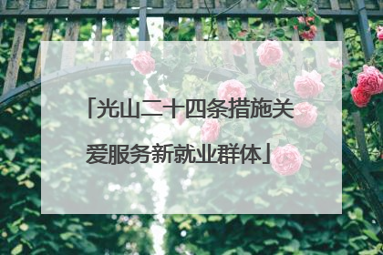 光山二十四条措施关爱服务新就业群体